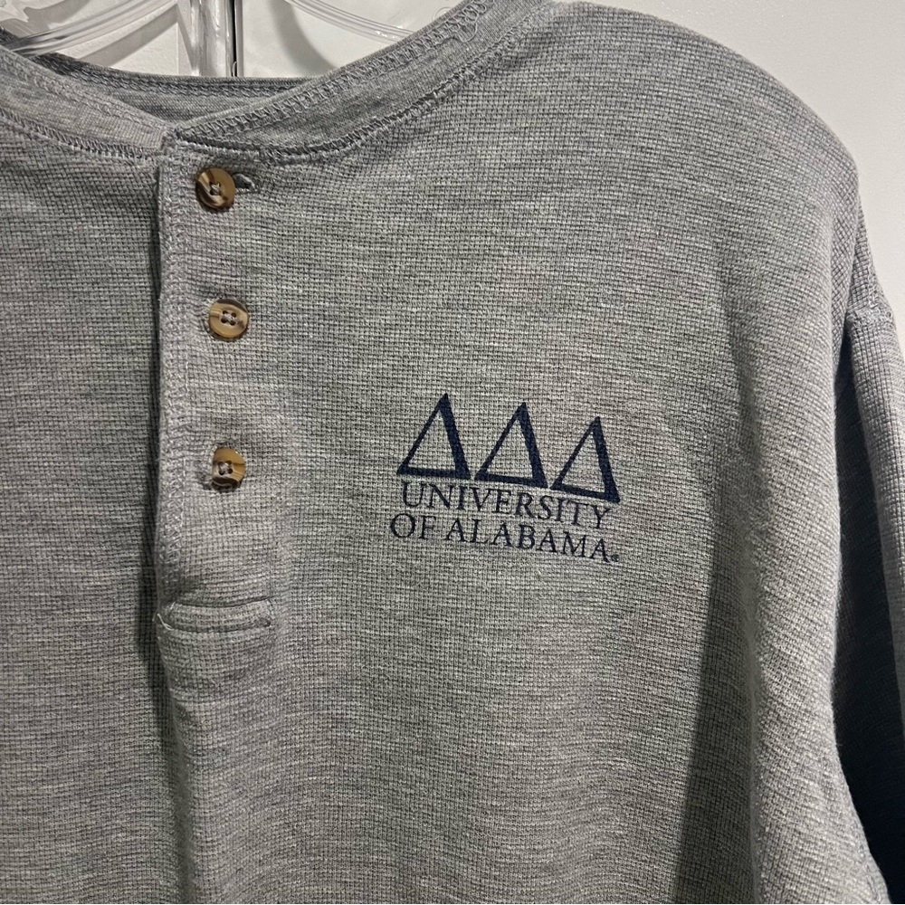 Tri Delta Button Down Henley Long Sleeve - Picture 2 of 6